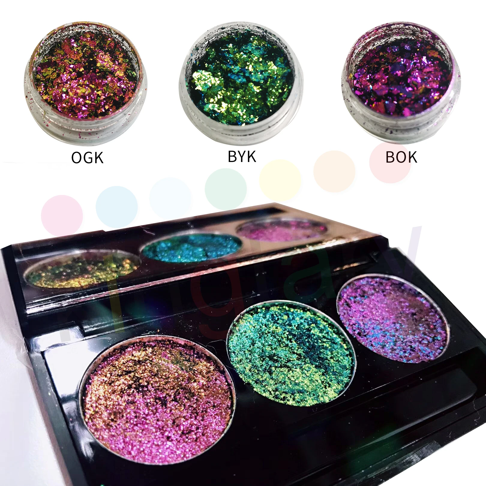 

irregular chameleon eye flakes sparkle loose pigment flakes low moq, Multi color