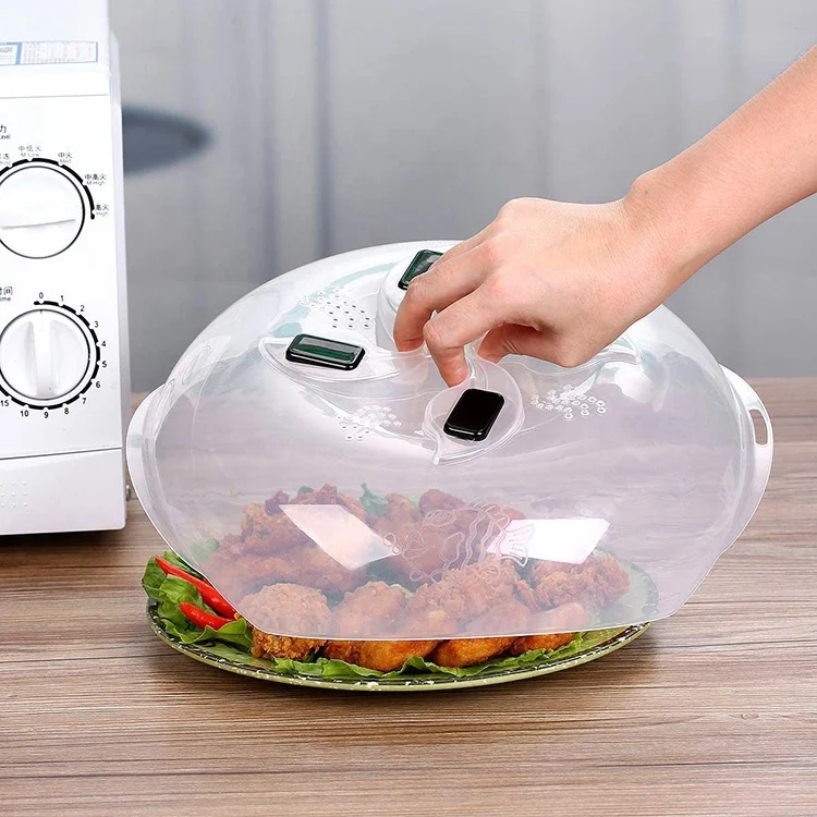 

BPA Free Magnetic Splatter Guard Lid Microwave Cover Hover Microwave Plate Plastic Cover, Clear