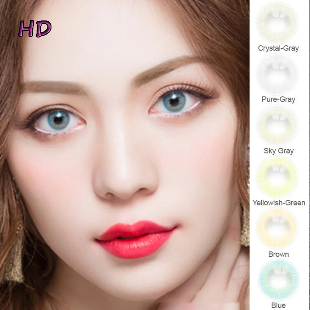 Super Natural Colored Contact Lenses 14.2mm Yearly Eye Lenses Men Women Lentilles de Contact HD power and non power instock