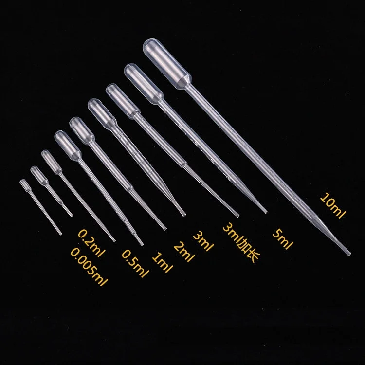 

Food grade 0.005ml 0.1ml 0.2ml 0.5ml 1ml 2ml 3ml 5ml 10ml Pasteur pipettes plastic droppers from China manufacturer