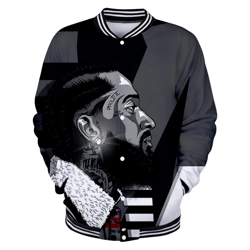 

nipsey hussle 3D Baseball uniform 2019 new Men/Women spring Casual Harajuku Baseball Jackets clothes plus size streetwear