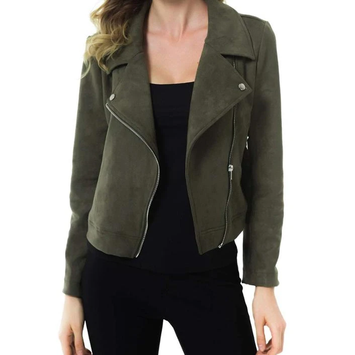 

Bomber jacket Outwear Coat Retro Rivet Zipper Up Casual Women Autumn Genuine Sheepskin Leather Coat Leather Jacket, Customized color