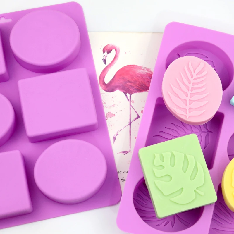 

1025 factory and stock. mold silicone cake.3d soap mould. 6 hole different leaf shape hand make soap mold, Pink