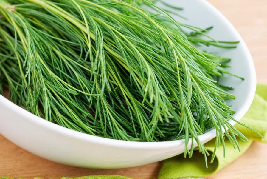 Fresh dill bouquet on table
