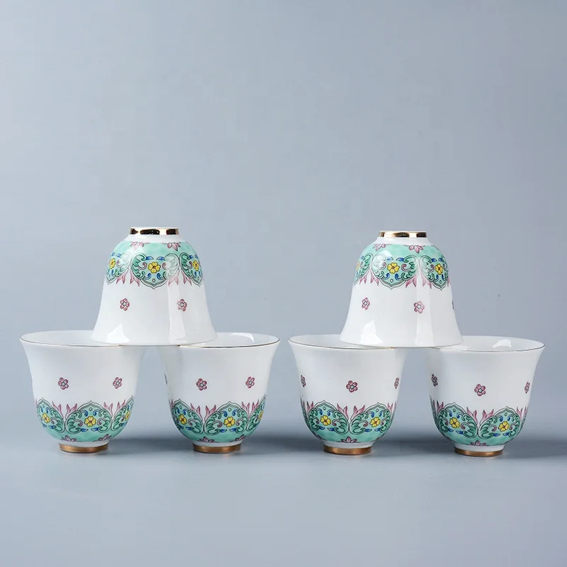 

New Product Porcelain mug Enamel Ceramic Tea Cup Flower Tea Set Cup Gift Customization, Full decal