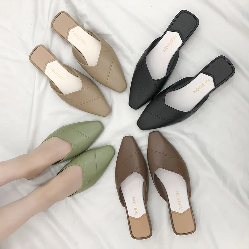 

Women Flat Shoes Woman 2020 Female Ankle Strap PU Toe Heeled Sandals Lady Office Career Shoe, Optional (as below)