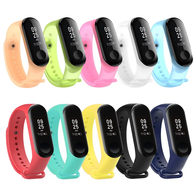 

Custom Soft Silicone Replacement Smart Watch Bracelets Strap For Xiaomi Mi Band 4 3 Mi Smart Band 4 Strap