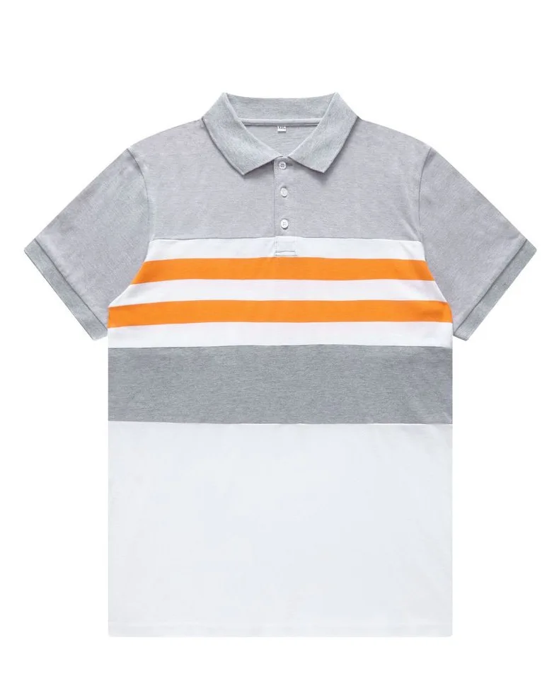 

New Summer Trend Men's Polo Shirt Solid Color Cotton Short Sleeve Striped Youth Popular POLO Shirt Men's T-shirt