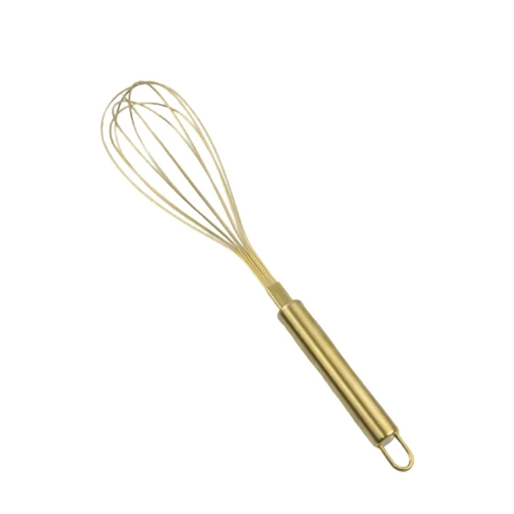 

12" copper plating stainless steel kitchen whisk tools egg beater gold whisk, Customized color