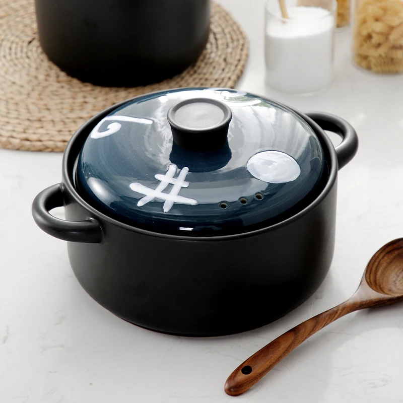 

4L Non Stick Hot Pots Insulation Ceramic Ensemble Casserole With Lid Cookware Kitchen Cooking Pot