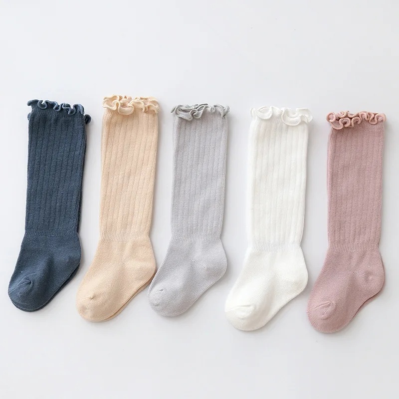 

Newborn baby girls socks New Kids Toddlers Girls Knee High Long Soft Cotton Lace dress Socks Children Autumn Winter Socks B1, As photo