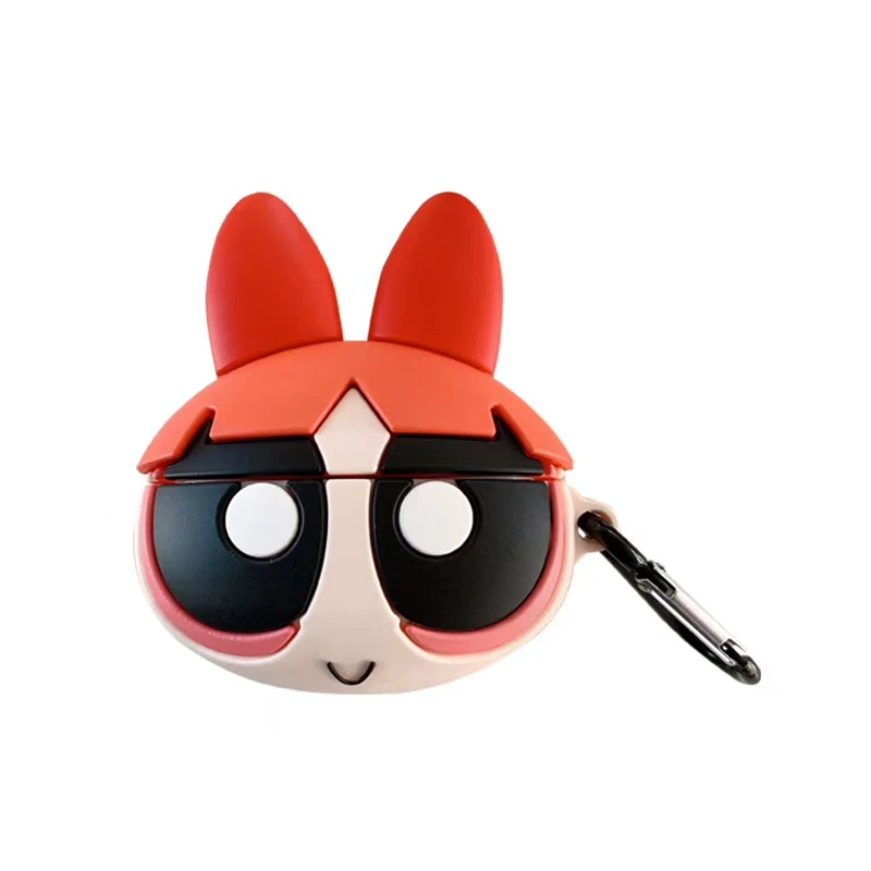 

Cute Blossom Powerpuff Girls Policemen INS Headphone Cases For Airpods pro case Silicone Protection Earpods Cover