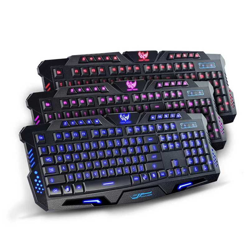 

Professional gamer USB wired RGB LED backlight keyboard computer mechanical game keyboard, Black/customized colors