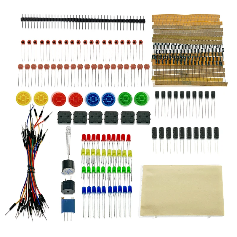 

School Capacitors Resistors LEDs Kits Breadboard Jumper wires Starter Kit Diy Electronic Components Kits Projects