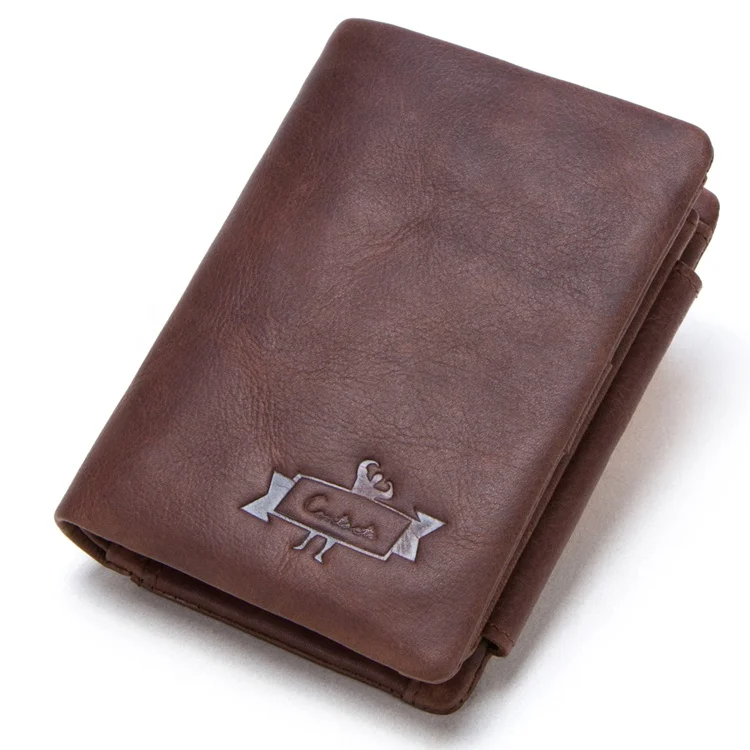 

CONTACT'S manufacturere genuine leather men's wallet vintage short wallets with coin pocket walet designer logos small man purse, Coffee