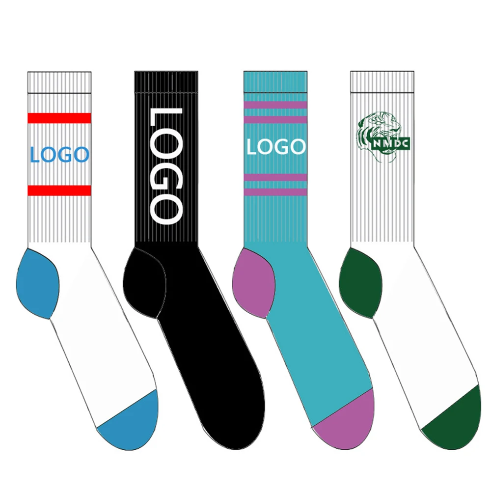 

S-208 OEM crew men tube calcetines Customize knitted embroidered design made embroidery custom logo cotton sport athletic socks, Custom color