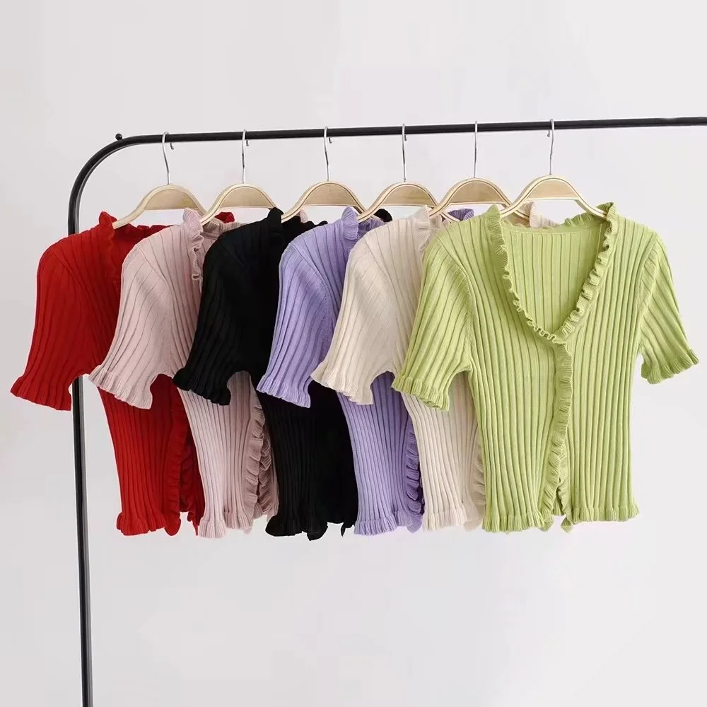 

B61444A 2019 women winter and autumn V neck cashmere flare sleeve sweaters, Red/pink/black/blue/apricot/green