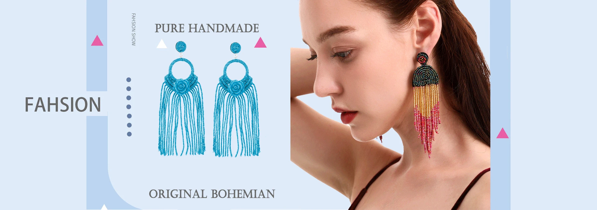 New Fashion Multi Couche raphia Tassel Statement Bohemian Handmade Pendants d/'oreilles
