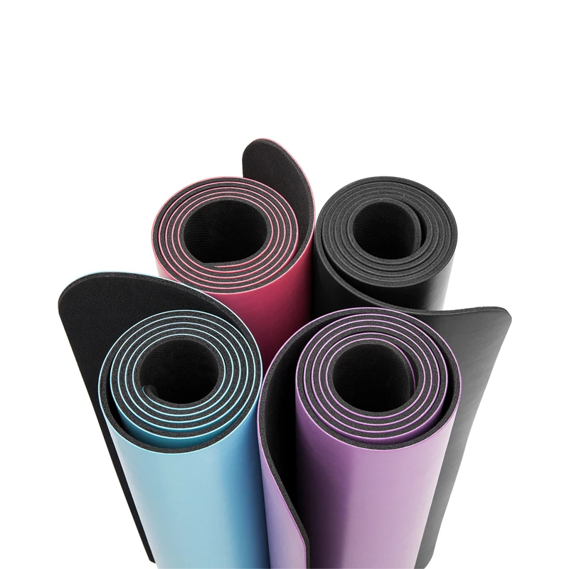 

2021 Manufacturer Fitness Gym Pilates Exercise Eco Friendly Natural Rubber Black PU Yoga Mat, Customized color