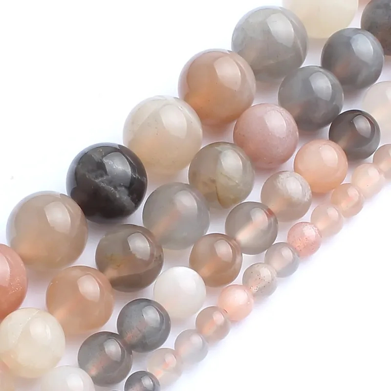 

Natural Stone Beads 4/6/8/10mm Mixed Sunstone Moonstone Beads For Jewelry Making DIY