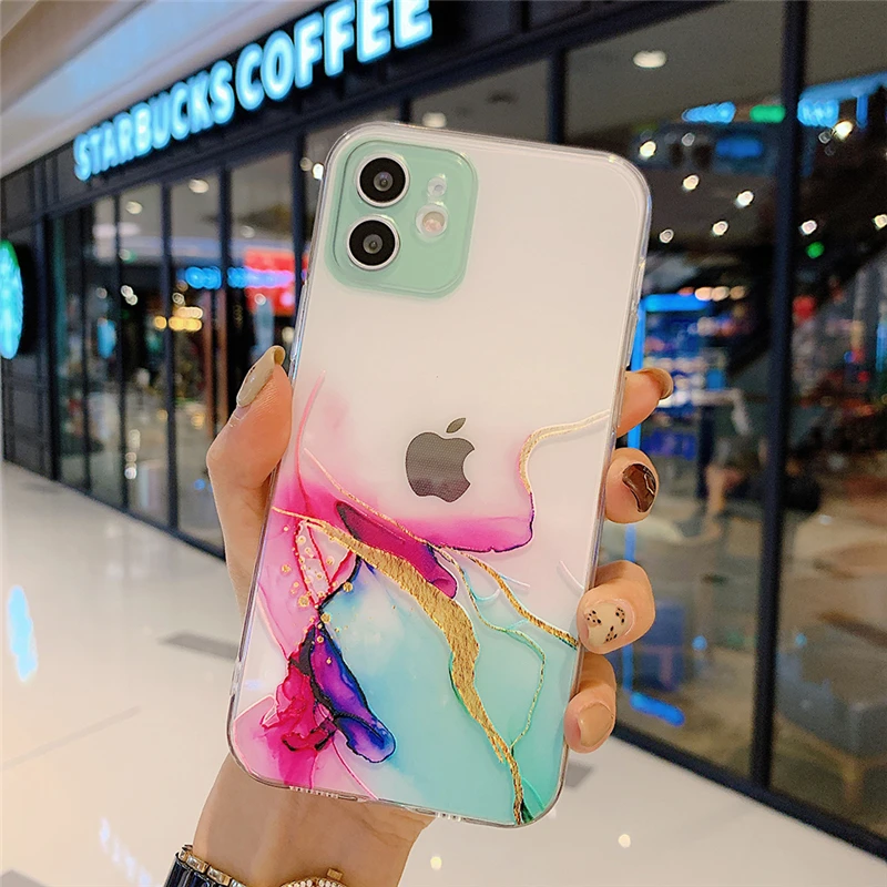 

for iphone 13 pro max case marble soft tpu shockproof cover for iphone 13 famous design case, 6 colors,as attacked