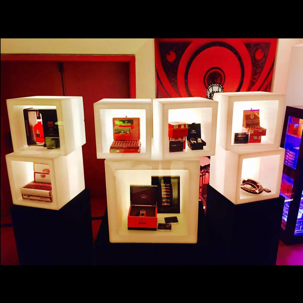 Armario De Exhibición De Vino Iluminado Con Cambio De Color,Barra De