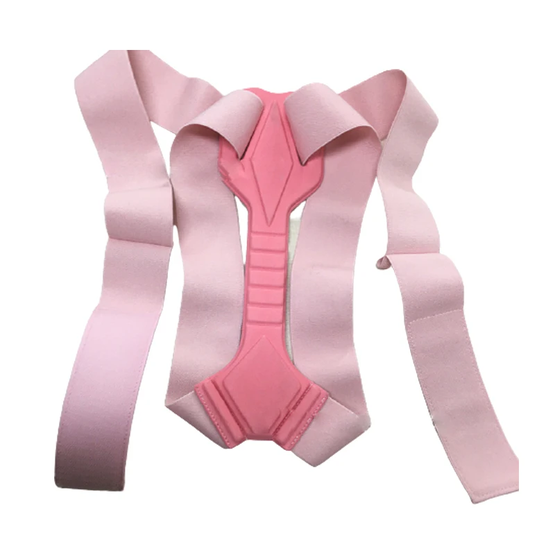 

Adjustable Back Posture Corrector Clavicle Spine Brace Support Belt Shoulder Lumbar For Men Women, Pink,grey