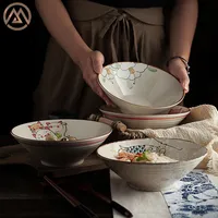 

Japanese ceramic tableware hand-painted ramen bowl lovely cartoon fruit salad soup noodle bowl