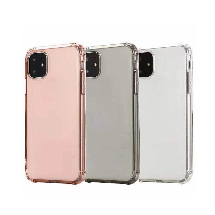 Color transparent clear shockproof pc corner tpu cell phone cover case for iphone 11 x xr xs 6 7 8 plus