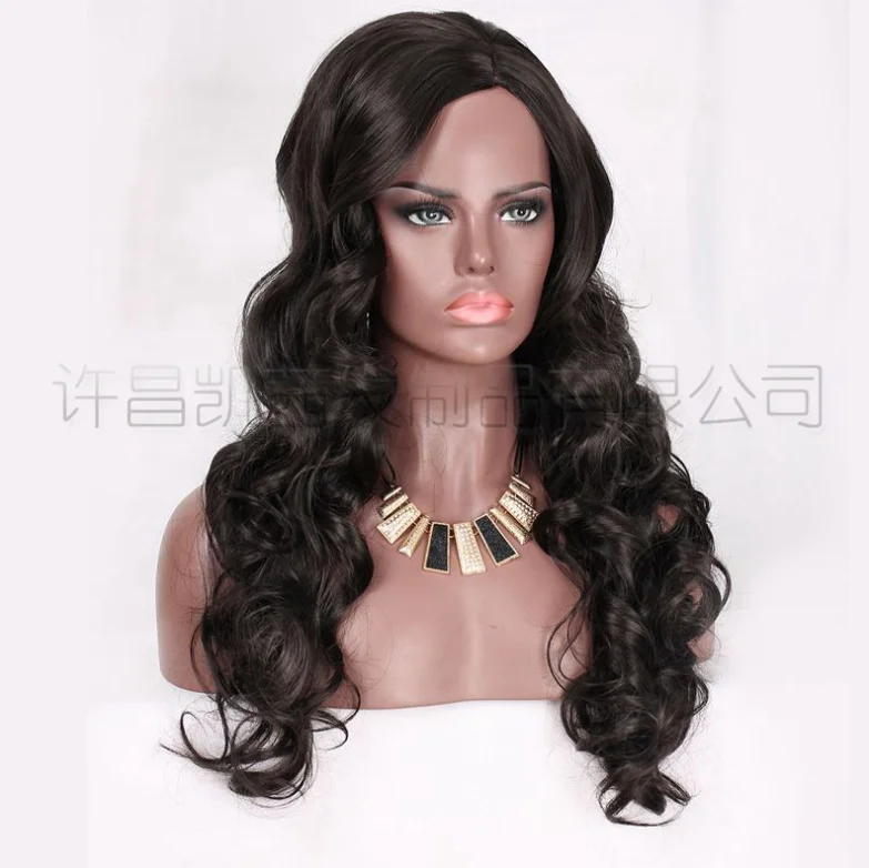 

# 23.5 inch wholesale ladies wigs European and American long curly wigs mixed color chemical fibe Wigs, #26