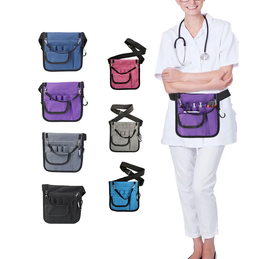 

Custom Logo Private label Nurse Accessories Medical Tool Kit Bag Nursing Waist Belt Pocket Organizer Nurse Fanny Pack