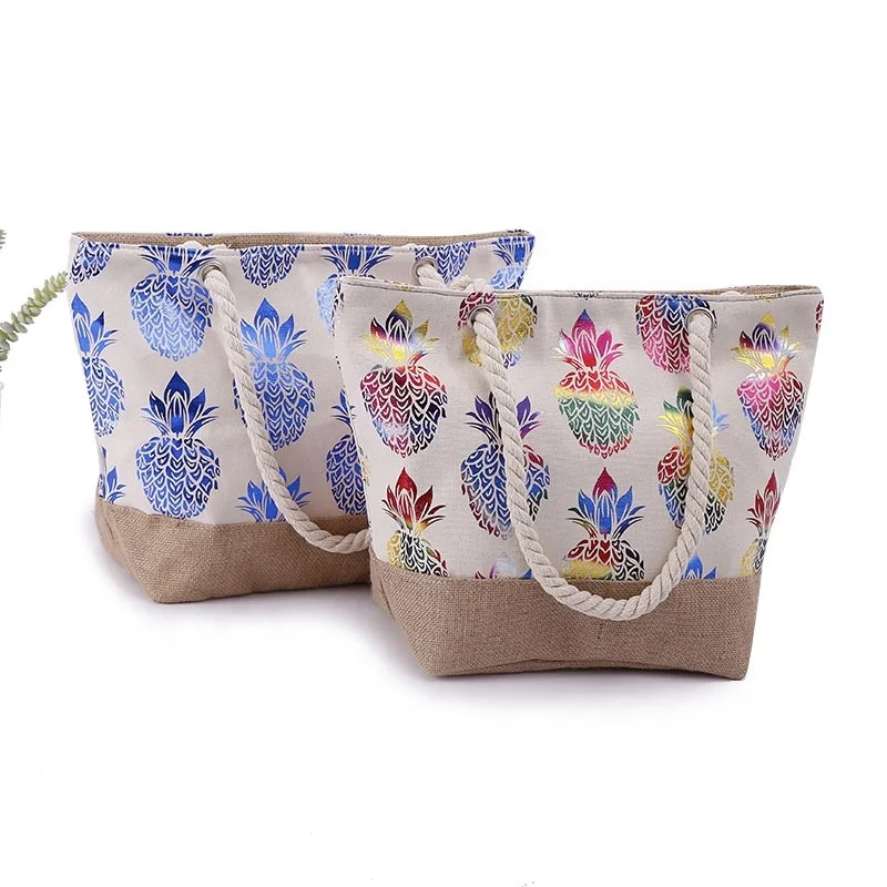 

Factory Wholesale Custom Letter New Design Custom Full Print Canvas Summer Tote Beach Bag, Multi