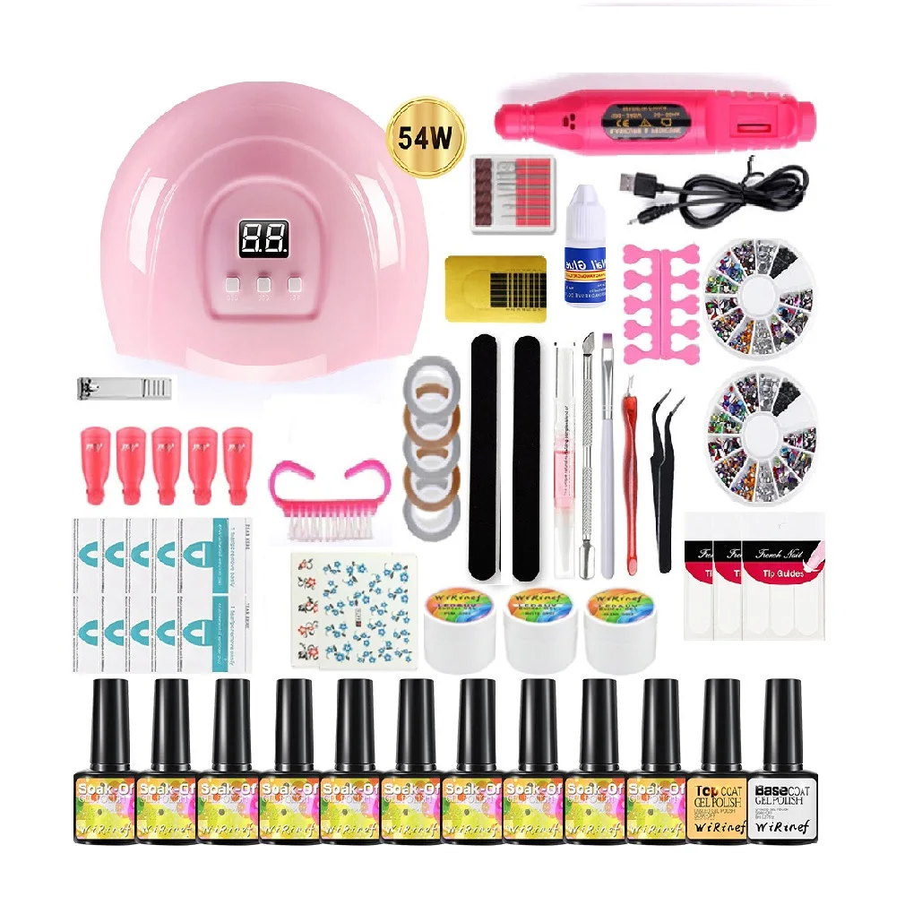 

Gel Nail Polish Starter Kit with 54W UV Lamp Private Label Manicure Tools Set, Customised