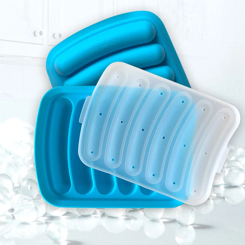 

Non-Stick Silicone Sausage Mold, DIY Handmade Hot Dog Mold, Ice Cube Tray Bread Chocolate Cake Mold, Multi-color