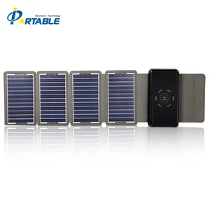 2019 high efficiency 10000mah smart folding solar charger power bank