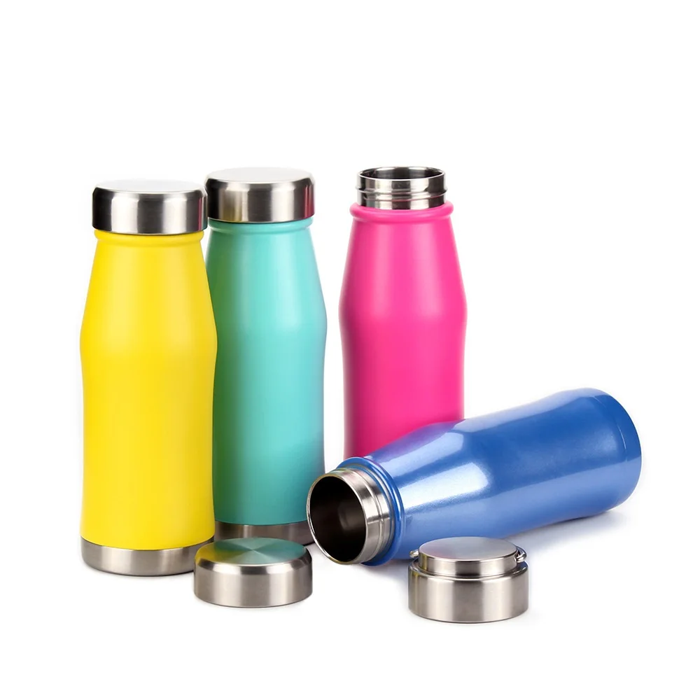 

Hot sale and new style dual walls stainless steel wide mouth cola shape water bottle, Customized color acceptable