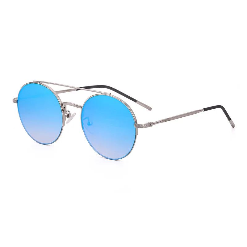 

Classic retro design trendy double beams round metal frame women sunglasses 2A300