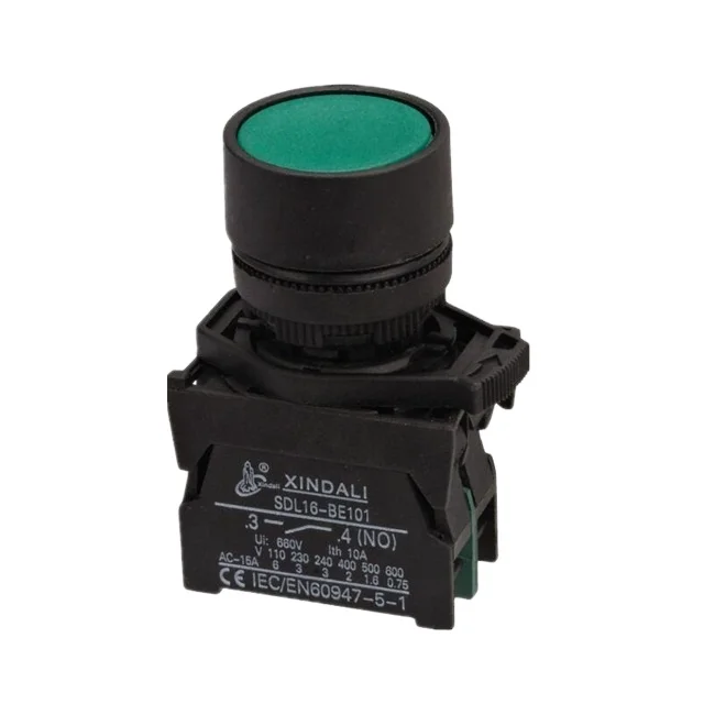 

XDL21-EA31 NO/NC flat latching push button switch 12v waterproof momentary push button switch with indicator