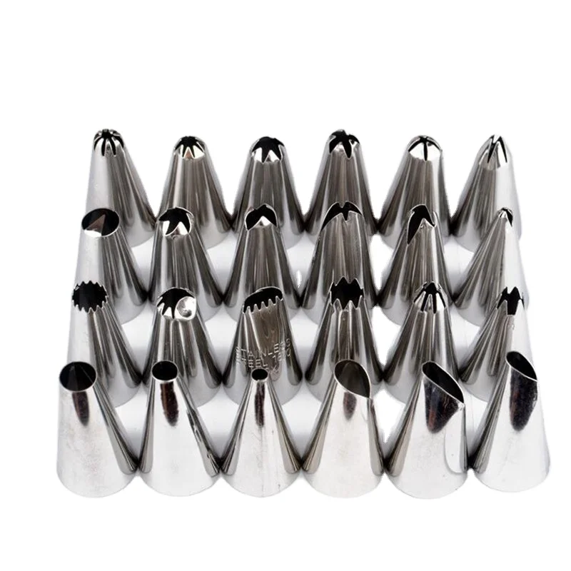 

24pcs/sets Stainless Steel Pastry Tips Icing Piping Nozzles Cupcake Bakery Kitchen Pastry Tools Diy Cake Decorating Box