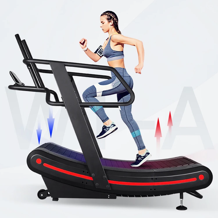 

Amazon Hot sell Unpowered Curved Treadmill wholesale commercial fitness running unpowered treadmill or curved treadmill, Black