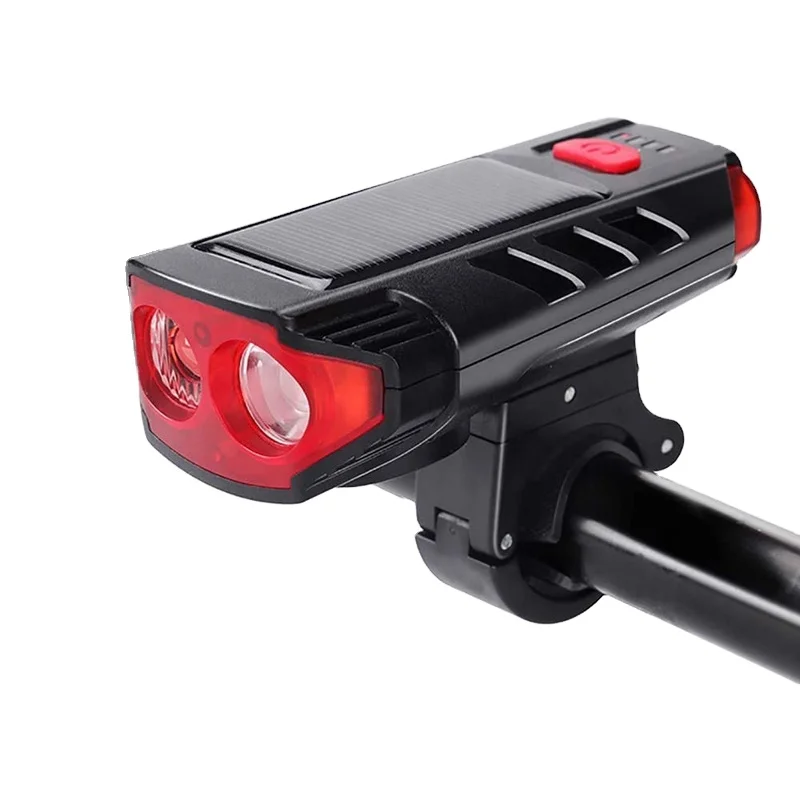 

Super Bright Bike Bicycle Front Light With Horn, Solar Powered 1000 lumen USB Rechargeable Led Bicycle Light