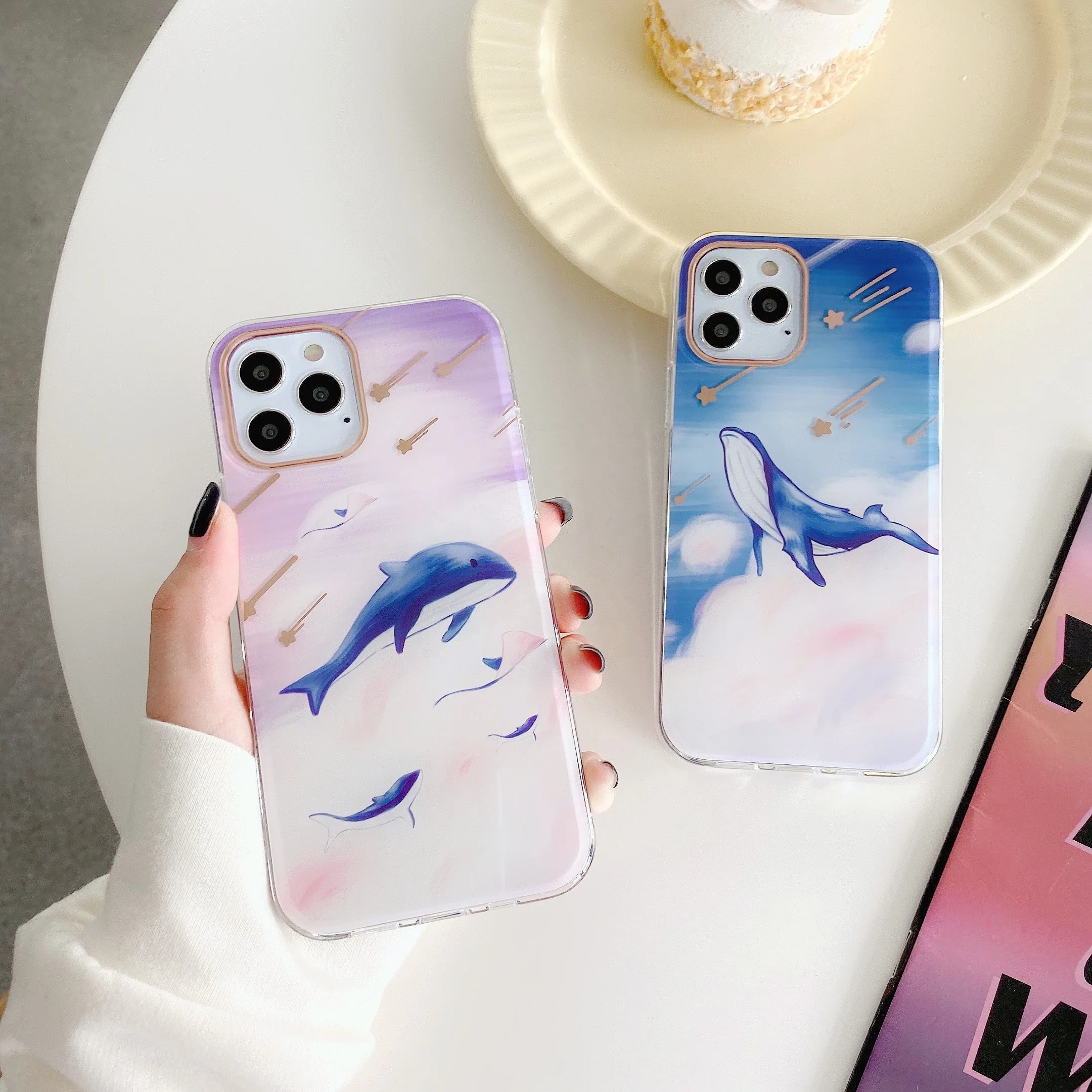 

Cute Cartoon Laser Style 2 in 1 Clear Printing Case 2mm Shockproof TPU Transparent Cell Phone Back Cover for iPhone 11, Multi colors