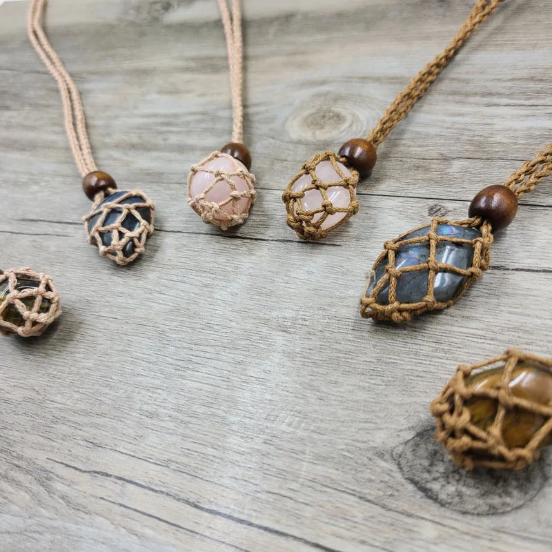 

Collana Hot Selling Necklace Cord Empty Stone Holder Pendant Replacement Hand-Woven Necklace Cord