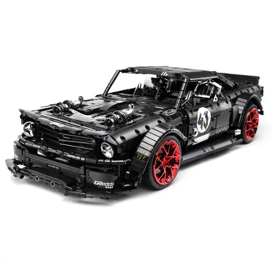 

New legoing Technic 1965 RC Ford Mustang Hoonicorn Racing Car MOC-22970 FIT 20102 building block bricks remote control kid toys