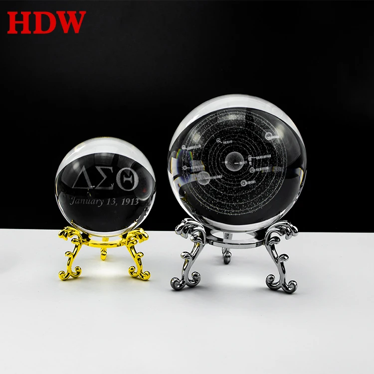 

Cheap Wholesale k9 crystal Glass Ball Stand custom Sphere Crystal Glass Display Crystal Ball base with LED lights