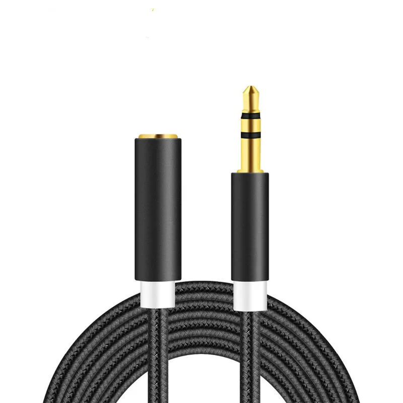 

audio cable 3.5mm jack male to Female Car Auxiliary Audio Stereo Cable For iphone MP3/MP4 Speaker aux cord, Black,silver