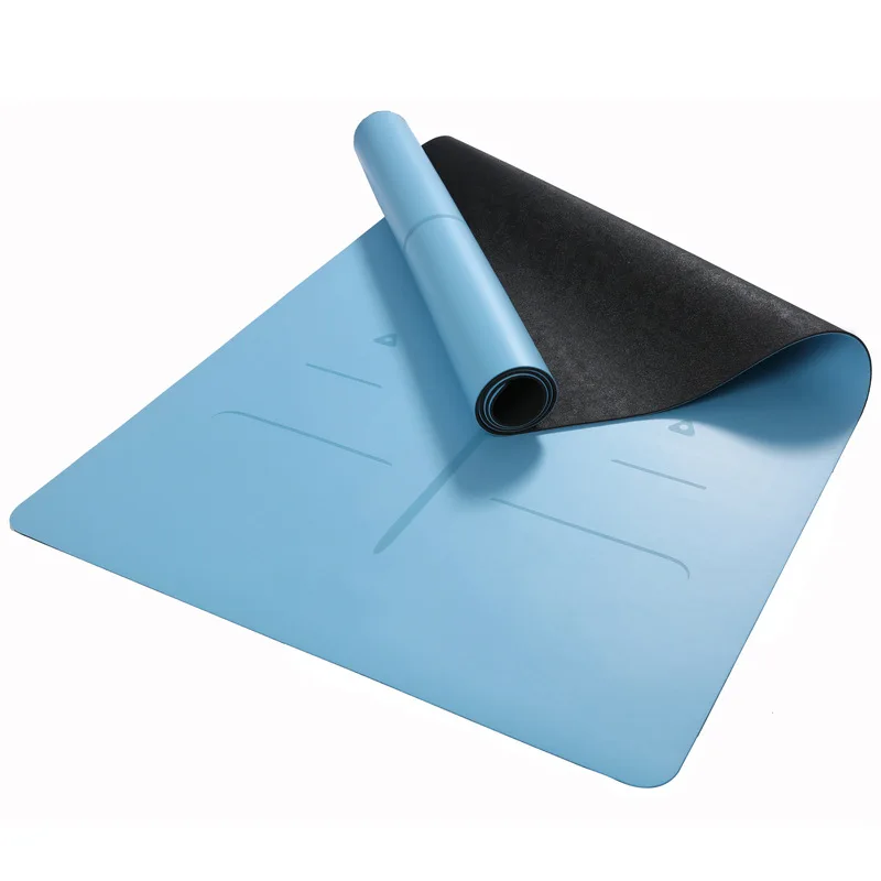 

High Quality Pu Natural Rubber 5mm Non-slip Widen Mat With Position Line Gym Fitness Mats Yoga Pads Carpet Bag