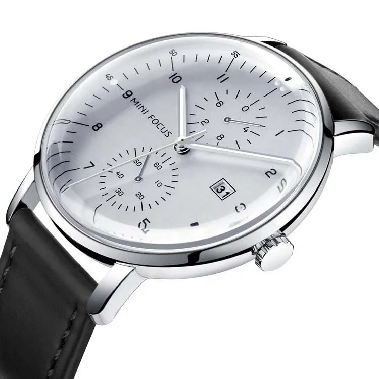 

2019 New Mini Focus Men Quartz Analog Watches New Leather Band watch Fashion&Casual Watch Auto Date