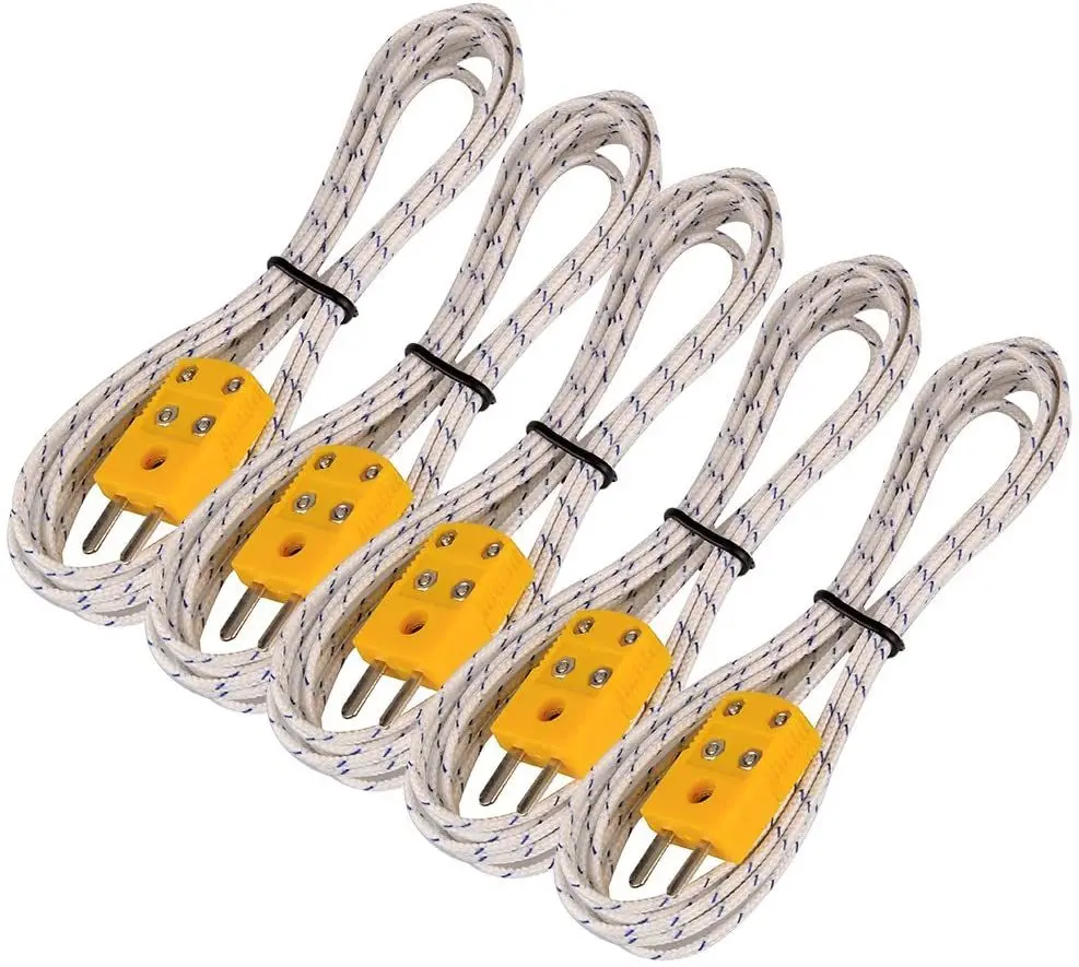 迷你连接器黄色或橙色热电偶温度探头传感器测量范围-50~700(5包)