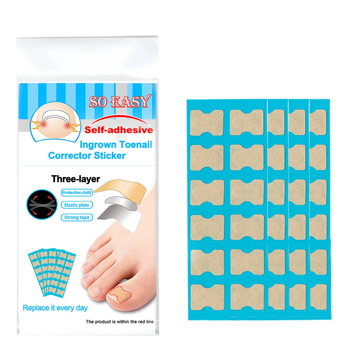 

Ingrown Toenail Correction Stickers for paronychia and toe pain relief and foot care tools